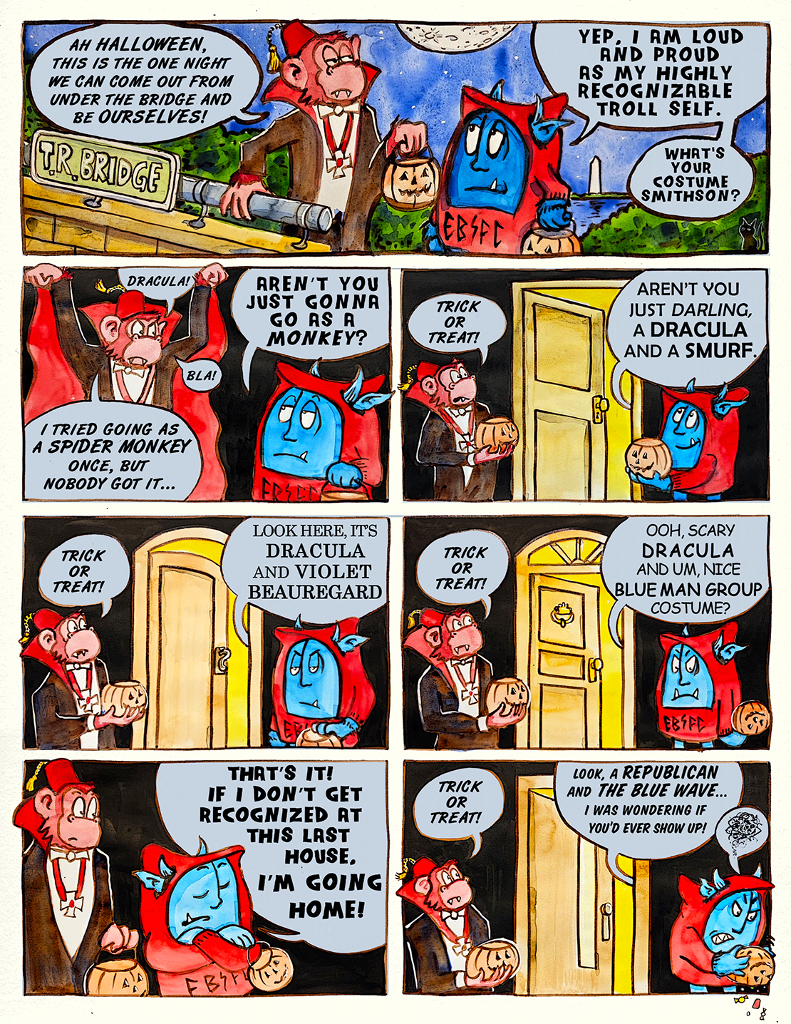 GONOGO webcomic Foggy Bottom and Smithson go trick-or-treating